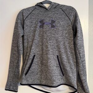 Under Armour Heathered Gray Hoodie with Purple Accent
